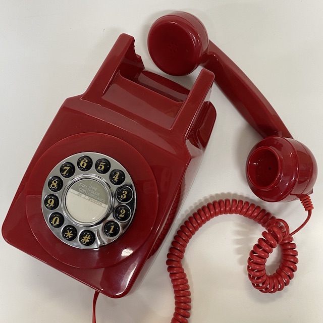 PHONE, Telephone 1980s Red Wall Mount (Emergency)